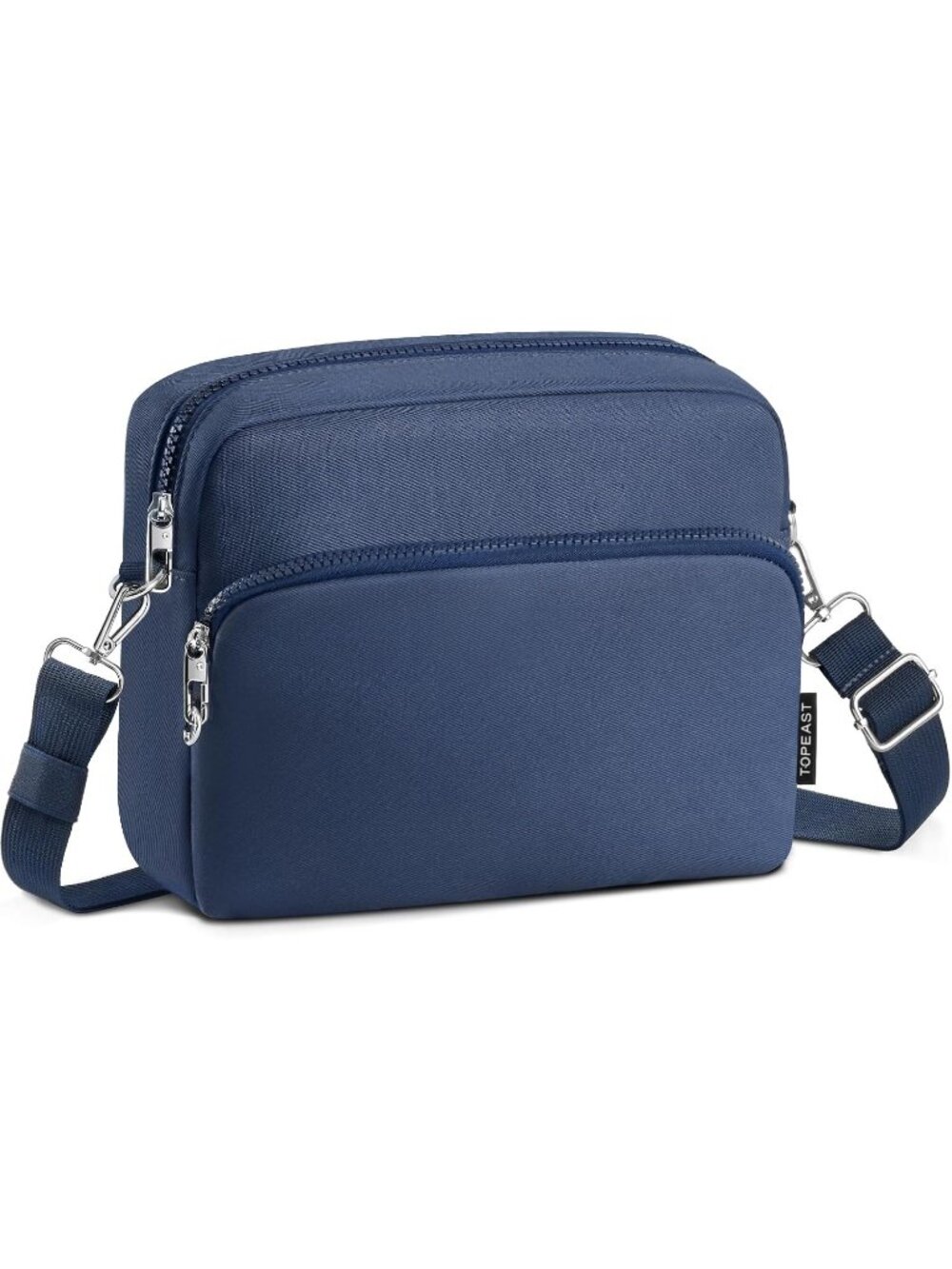Unisex Dark Blue Classic Design For Trip Travel Zipper Imported Crossbody Bags